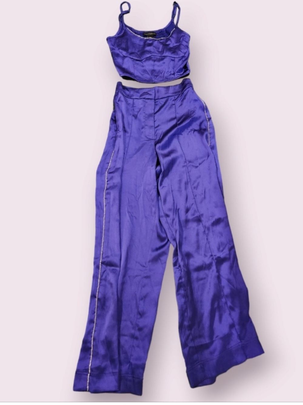 NWOT House of Harlow 1960 Violet Satin Wide-Leg Pants